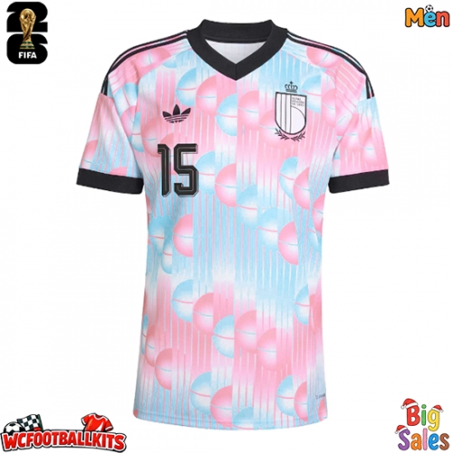 Belgium Thomas Meunier #15 Replica Away Stadium Shirt World Cup 2026 Short Sleeve